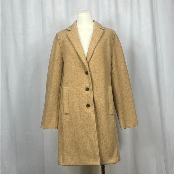 J. Crew Factory Boiled Wool-blend Topcoat in Heather Acorn. - Picture 4 of 11